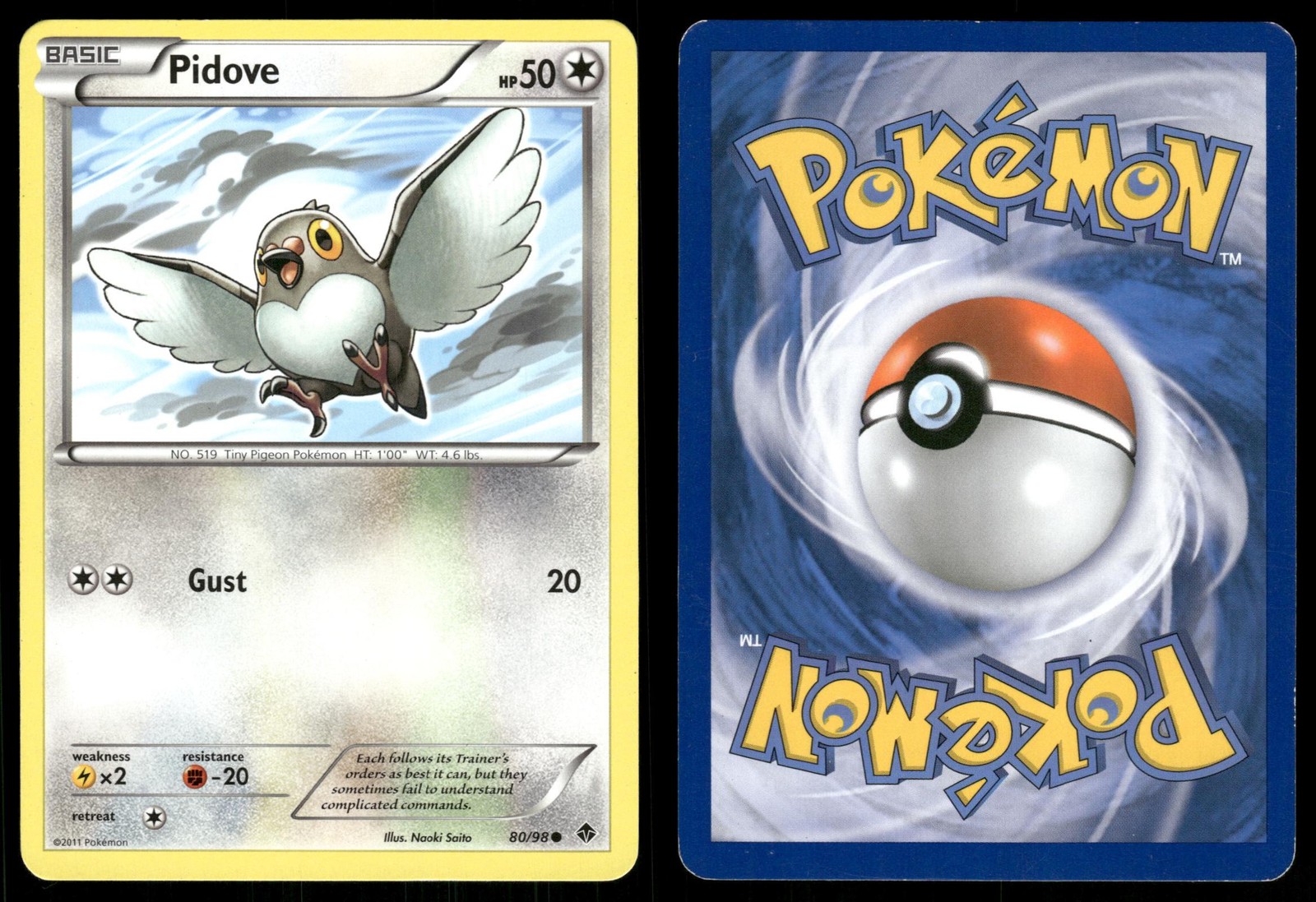 Pidove 80 LIGHTLY PLAYED Emerging Powers 98 Pokemon