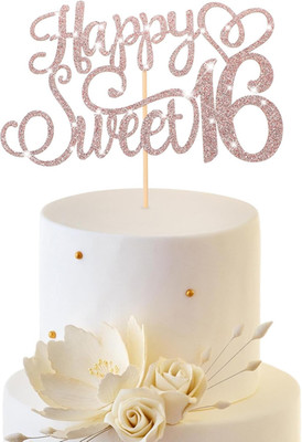 16. Geburtstag Cake Topper Rose Gold Happy Sweet 16 Deko