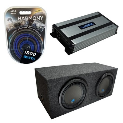 Car Stereo Rearfire Sealed Dual 10'' Alpine S-W10D2 Sub Box New & HA-A800.1 Amp