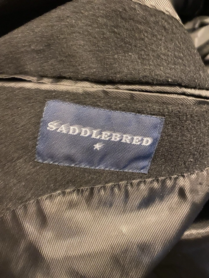 Casaco de inverno STAFFORD masculino MISTURA DE LÃ PRETA TRENCH COAT LONGO 44L - Imagem 4 de 4