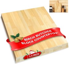 Butcher Block Countertop Solid Wood Table Top-2ft Unfinished Large Wood Cutting