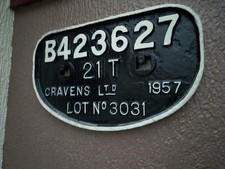 Cast Iron Railway Sign, Carriage Plate