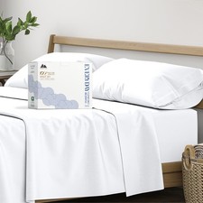 Mayfair Linen 100 Organic Cotton Sheets - 4 Pc White Organic Cotton