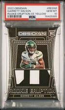POP 1/PSA 10 - /25 - 2022 Panini Obsidian Garrett Wilson Rookie Eruption Yellow