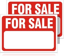 2 Pack For Sale Sign Stickers,12" x 8" Sale Sign Car  Vehicles Self-Adhesive