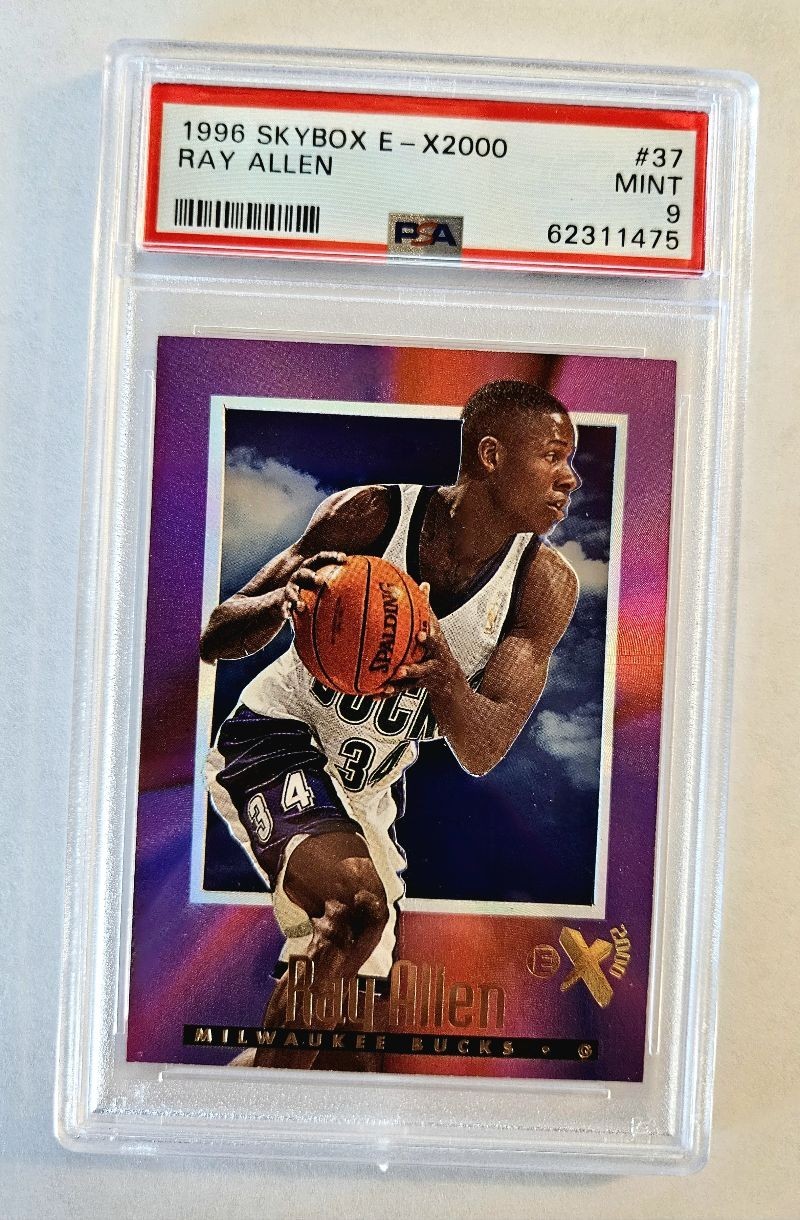 1996 E-X2000 Ray Allen #37 PSA 9, RC, Rookie, Bucks, Celtics, Heat