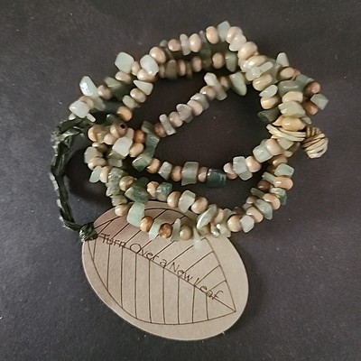 Turn Over A New Leaf Brand Gemstone, Wood & Cotton Cord 3-Stretch Bracelet Set