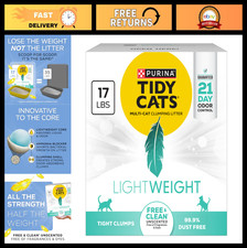 Lightweight Unscented Cat Litter, Multi-Cat Clumping, 99.9 Dust Free, 17 lb Box