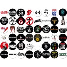 Lot de 48 badge epingle Pins Broche Vintage Rock'n'Roll – Button 25mm 1"