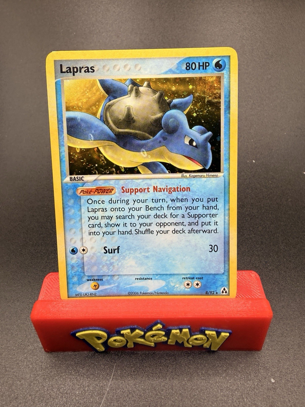 Pokemon EX Legend Maker Lapras Holo Rare SWIRL 8/92 NEAR MINT Swirl