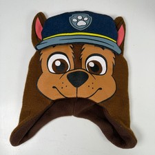 Nickelodeon Hat Boys Toddler Brown Blue Paw Patrol Chase Character Fleece Lined