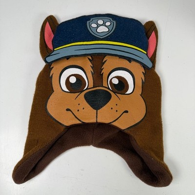 Nickelodeon Hat Boys Toddler Brown Blue Paw Patrol Chase Character Fleece Lined