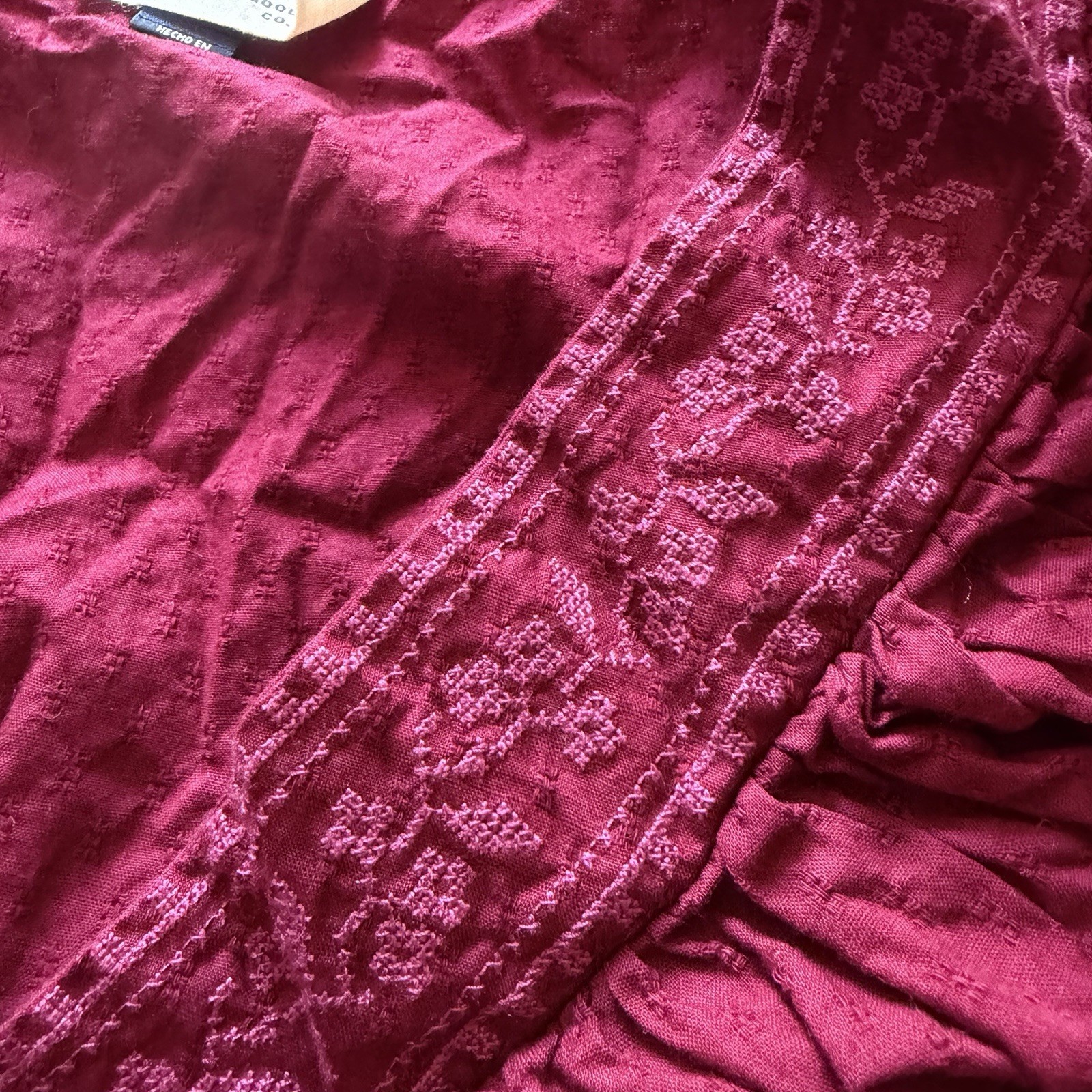 Universal Thread Maroon Embroidered Midi Dress Si… - image 10