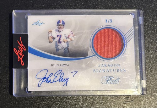 2022 Leaf Pearl JOHN ELWAY Paragon Signatures /5 Auto Game Used Patch Broncos