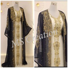 SALE Wedding Dress Moroccan Dubai Kaftan Abaya Dress Very Fancy Long Gown 454