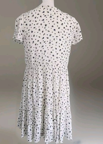 American Eagle Women's Ivory White Floral Short Sleeve V-Neck Dress Size Small - Picture 10 of 16