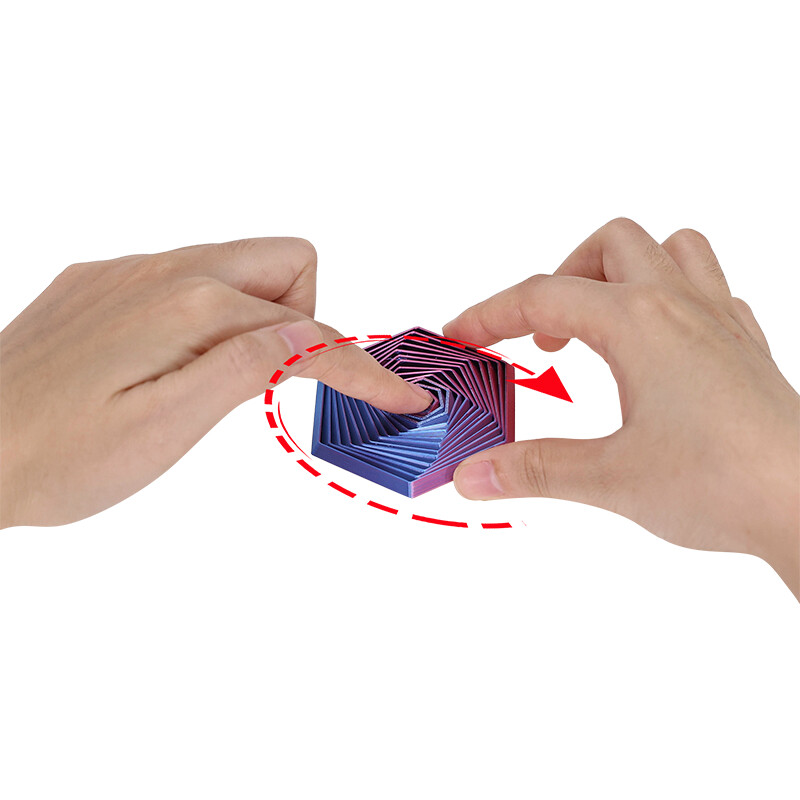 3D Printed Hexagonal Finger Spinner Spiral Cone Toy Vortex Thread ...