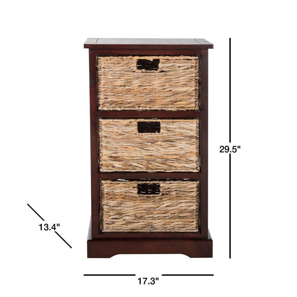 Safavieh AMH5738C Halle 3 Wicker Basket Storage Side Table Cherry for sale online eBay