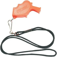 All Weather Safety Whistle Storm Orange w/ Neck Lanyard Works Out of/Underwater