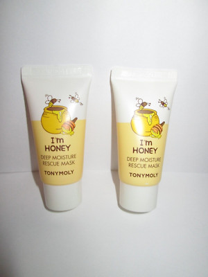 2X Tony Moly I'm Honey Deep Moisture Rescue Masks .5 oz. Each Travel Size