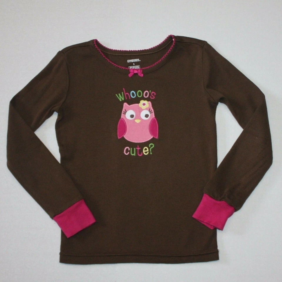 Gymboree Gatos y Búhos Ropa de Dormir Niña Whooo's Lindo? Pijama Gymmies talla 5 Foto 2 de 3