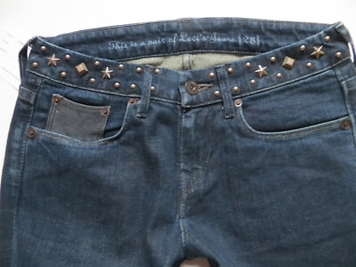 Levi's Damen Jeans Hose W 28 /L 34 NEU ! LIMITED Edition with Rivets & Leather !