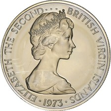 #1502343 Coin, BRITISH VIRGIN ISLANDS, Elizabeth II, 10 Cents, 1973, Franklin
