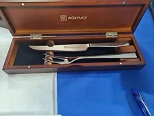 Wusthof Germany Stainless Carving Set Wood Box