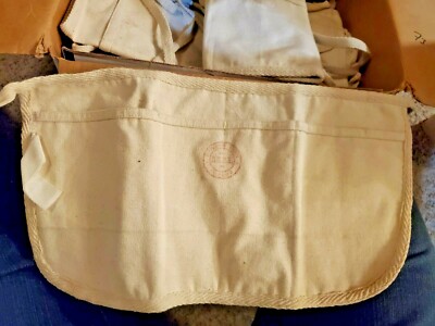 Cotton Half Apron w/3 Pouches + Hammer Loop New Unused 17'' x 9 1/4'' Stamped