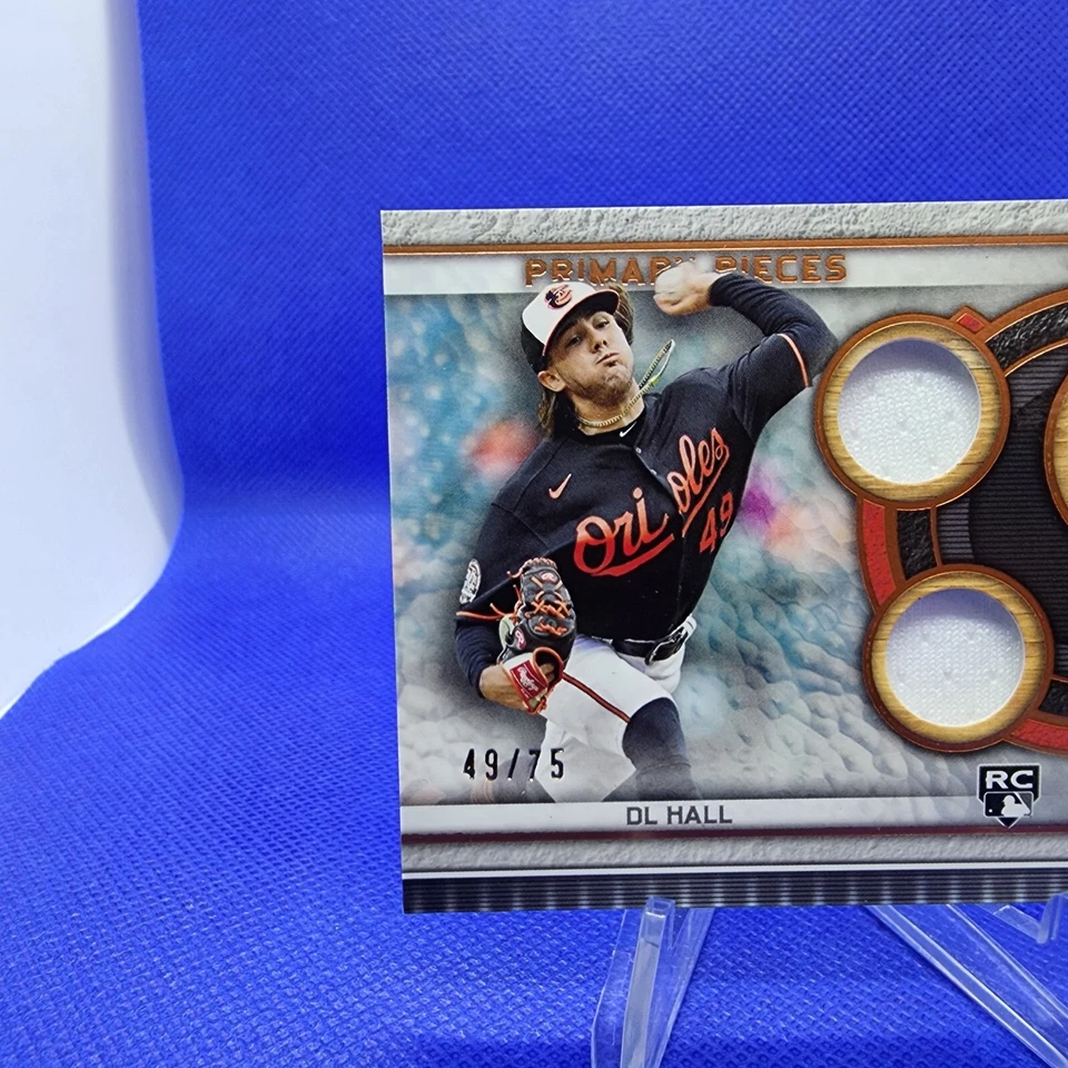 2023 Topps Museum Collection Baseball RC DL HALL Primary Pieces Quad Relic 49/75 - Image 3 of 4