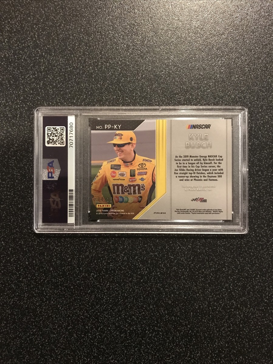 KYLE BUSCH 2019 Panini Prizm Racing Patented Penmanship Gold Auto