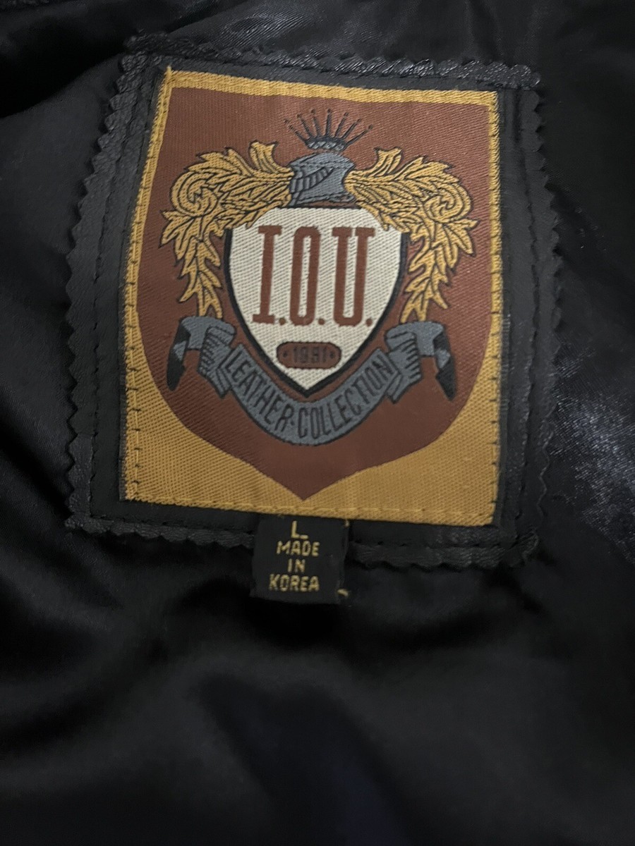 IOU Vintage Black Leather Jacket | Large Zip Buttons | Good IOU Vintage Black Leather Jacket | Large Zip Buttons | Good