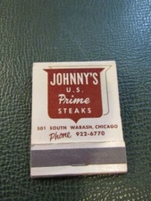 Matchbook - Johnny's US Prime Steak House Chicago IL FULL Brokers Inn