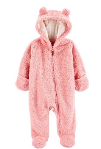 NWT 9M Carters teddy bear 3d ears Hooded pram winter coat bunting puffer jacket