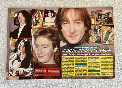 Julian Lennon 1984 Clipping Poster Swedish Music magazine Okej