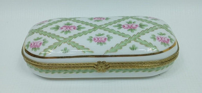 TRINKET BOX FLOWER PATTERN VINTAGE Royale Rudolf Kammer GERMANY Rectangle