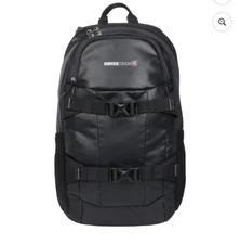 Swiss Tech Unisex 20 Liter Compressor Backpack  Black  Ripstop Polyester