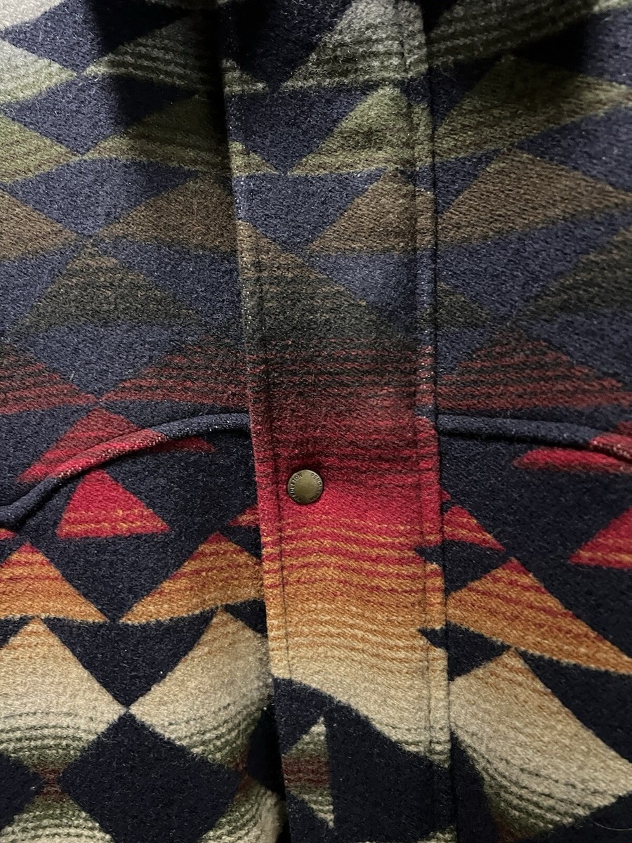 PENDLETON Vtg Native American Tribal Wool/Cotton Lined Jacket Mens