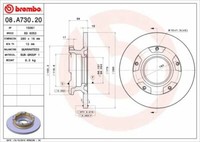 2X Brembo 08.A730.20 Bremsscheibe Hinten FüR Ford