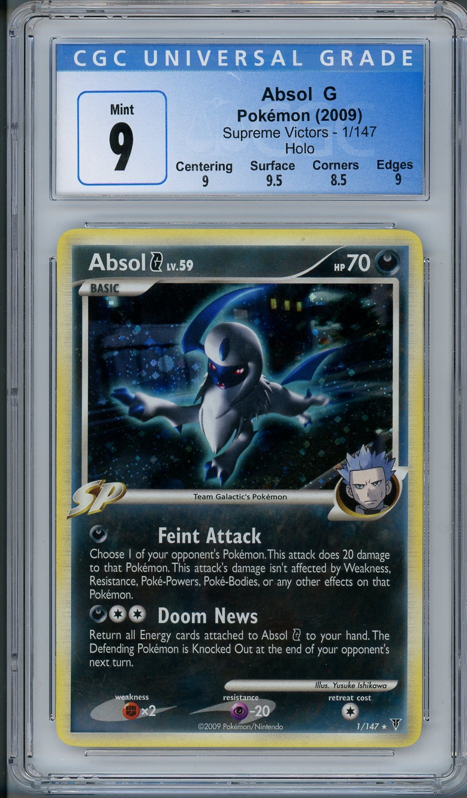 2009 Pokemon Supreme Victors #1 Absol G - Holo CGC/PSA 9 MINT LOW POP