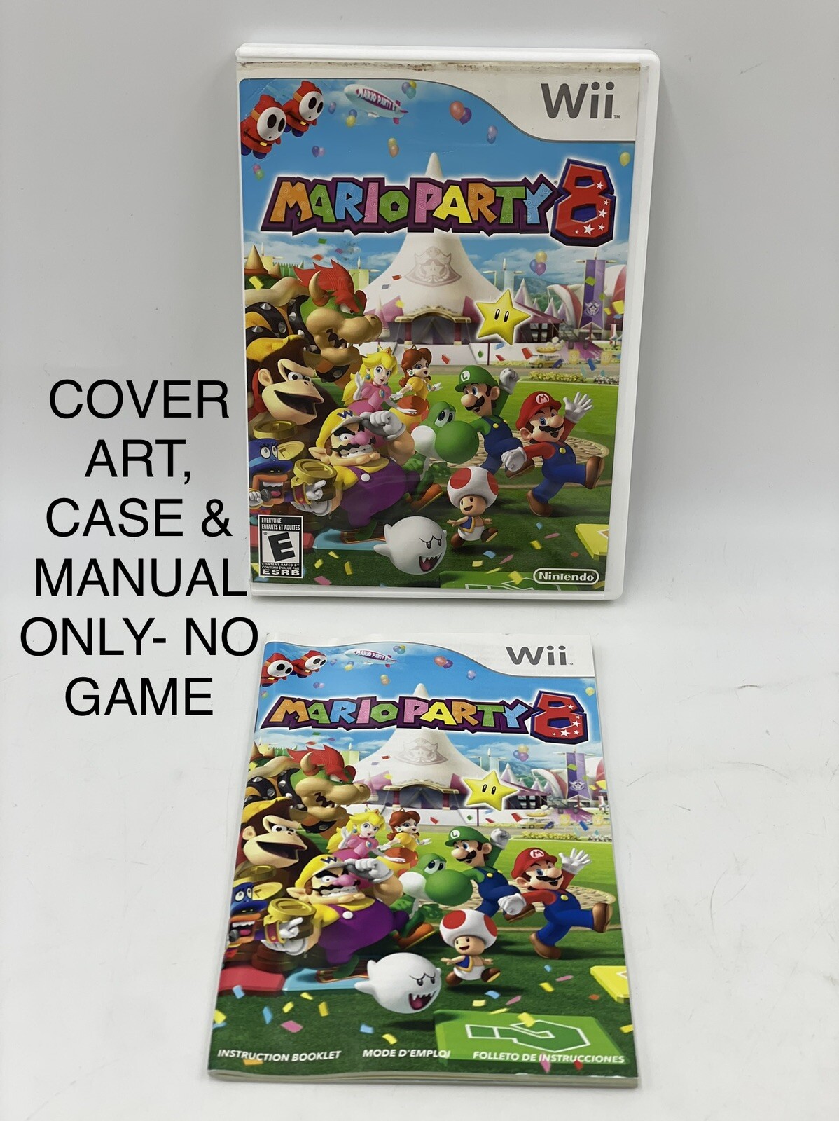 Mario Party 8 (Nintendo Wii, 2007) CASE, COVER ART & MANUAL ONLY- NO GAME |  eBay