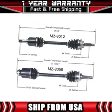 2 TrakMotive Front CV Joint Axle Shaft Fits 1992-1995 Mazda MX-3