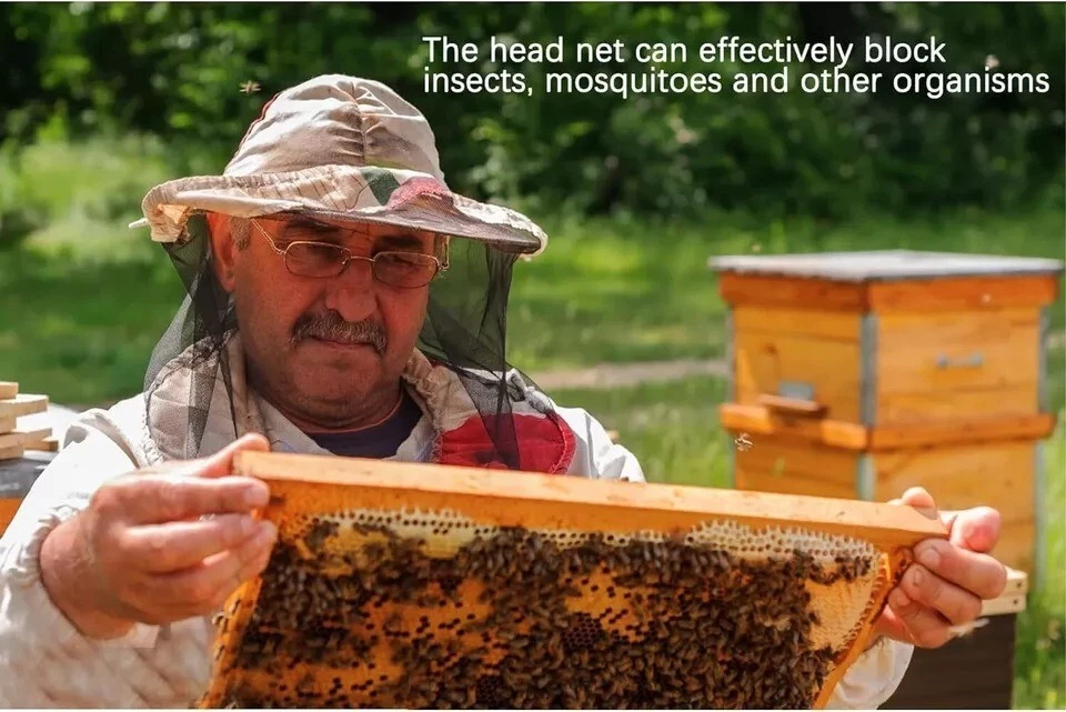 Elastic Midge Mosquito Head Net Hat Insect Fly Mesh Face Protect Travel Camping - Image 3 of 4