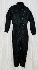 Vintage Retro Carrera Black Ski Suit One Piece Snowsuit Women’s Size￼ 12