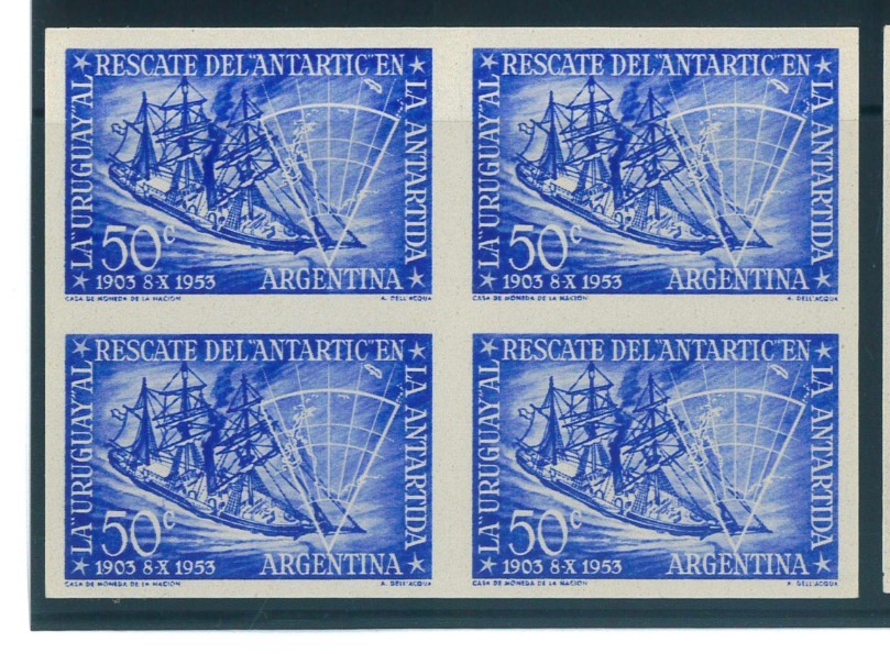P5469 A - ARGENTINA , 1953 ANTARTICS, DEFINITIVE PROOF ON UNGUMMED PAPER,