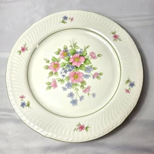 Sears Moss Rose 12 Inch Chop Plate White with Pink and Purple Flowers