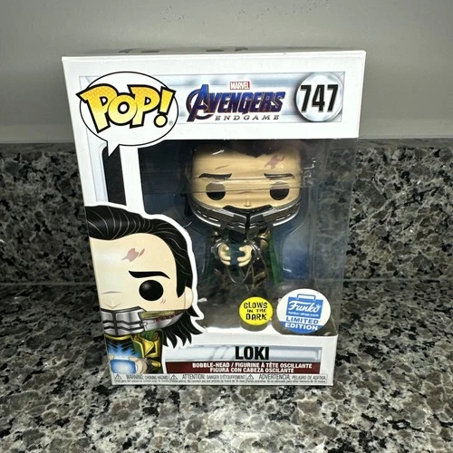 Avengers Endgame Loki #747 GITD Funko Shop Limited Edition Pop! with Protector