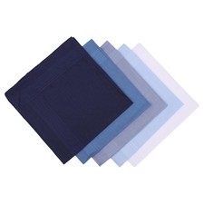 Light Blue Pocket Squares For Men Soft Cotton Handkerchief 15.7 Inch 10 PCS