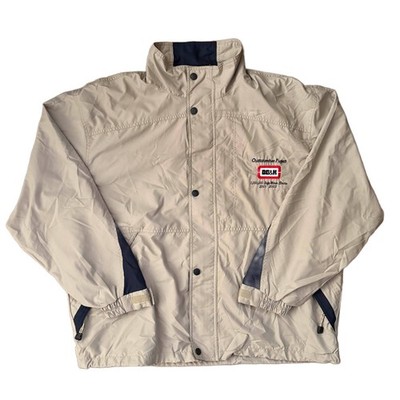 North End All Climate Wear Jacket Mens XL Khaki Windbreaker Corporate BE&K