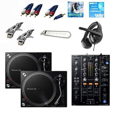 Pioneer PLX-500-K Turntable & DJM-450 Mixer 2CH DJ Mixer Set USB DJ Player